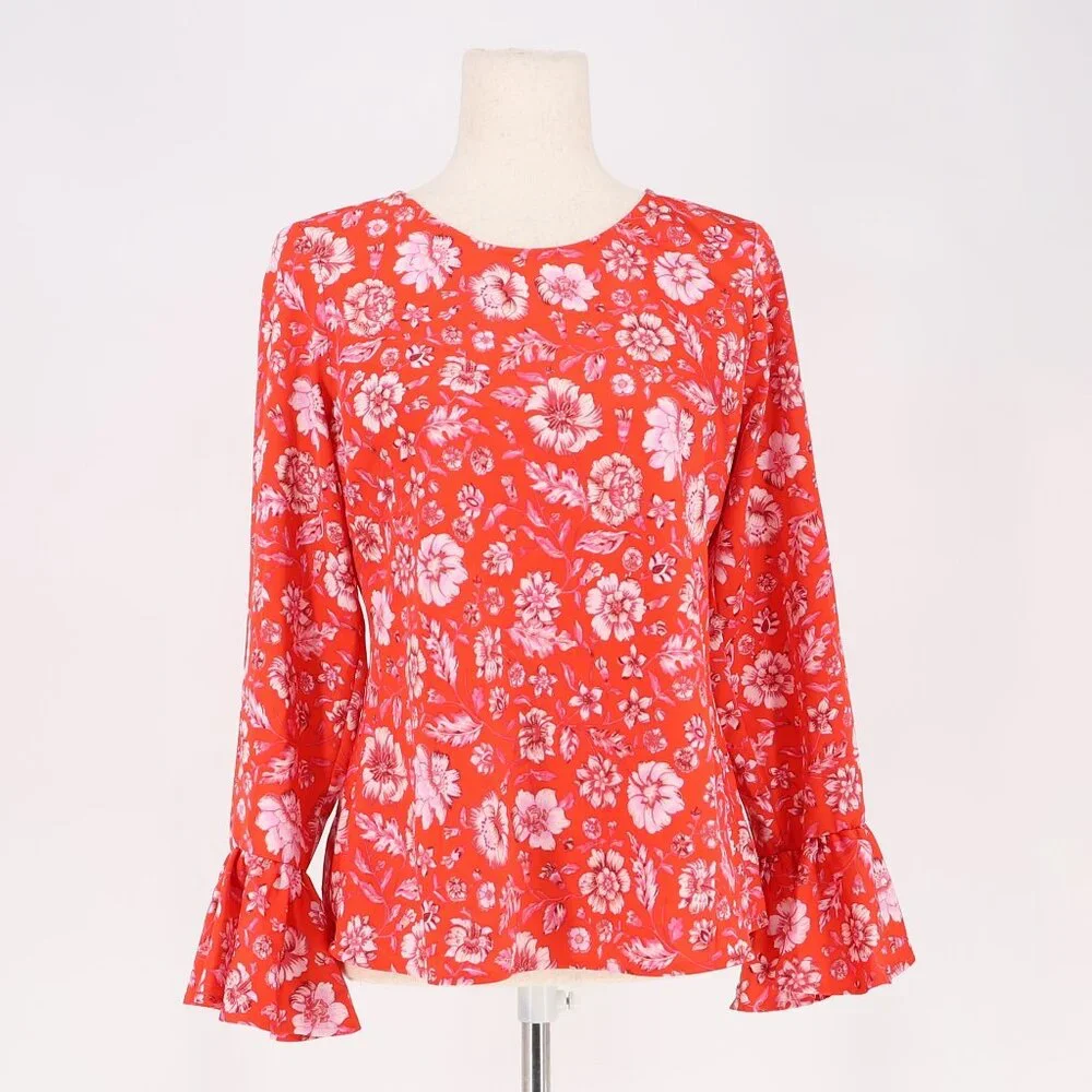 J.CREW Winter Garden Top in Poppy Fields Size S